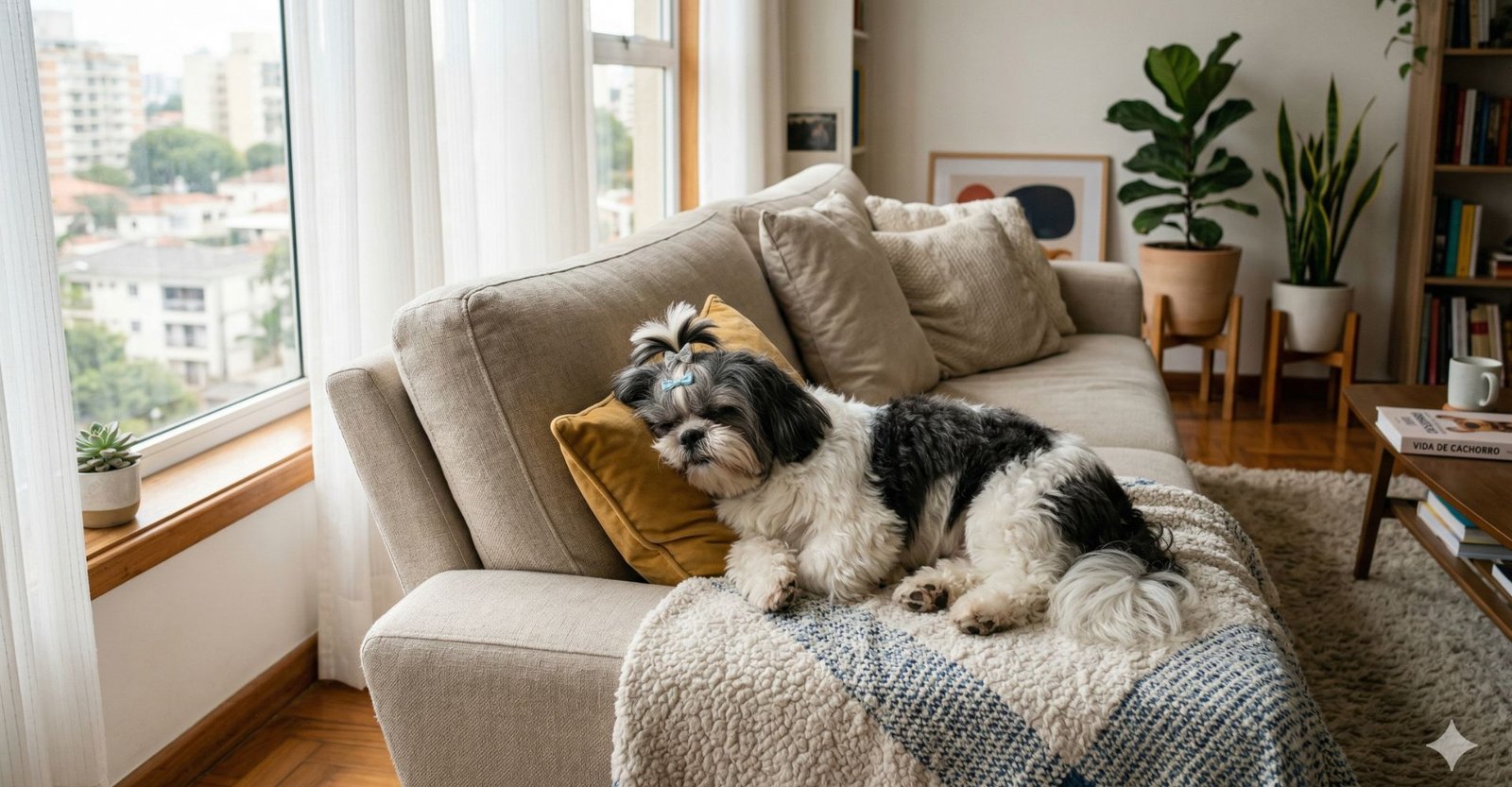 Por que Cachorros Pequenos São Ideais para Apartamentos? 1 Shih Tzu em apartamento