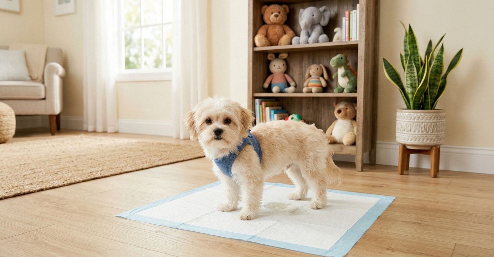 cachorro usando tapete higiênico