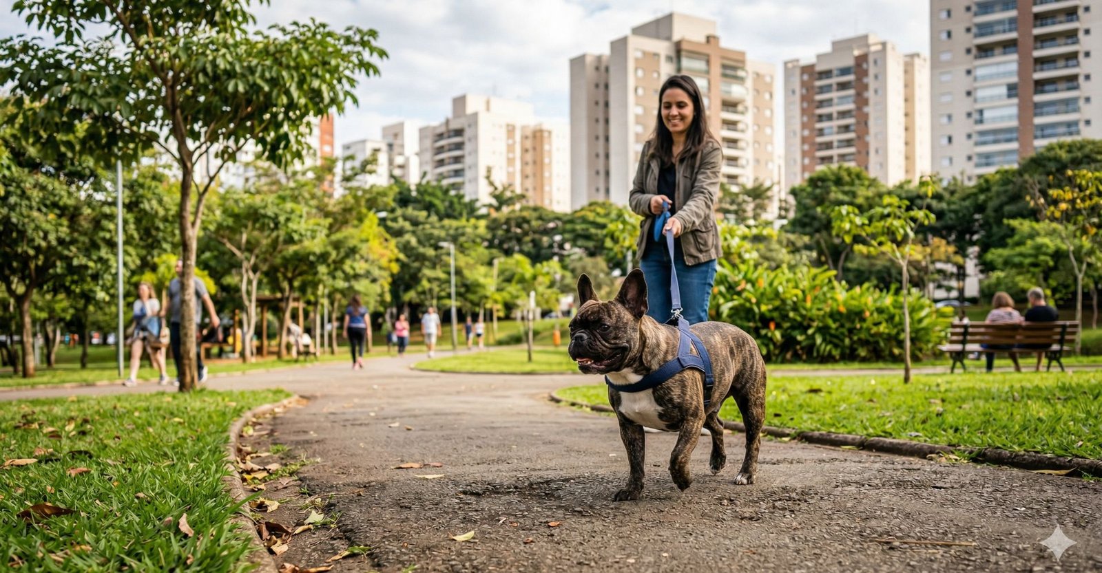 Por que Cachorros Pequenos São Ideais para Apartamentos? 2 Bulldog Francês em parque urbano