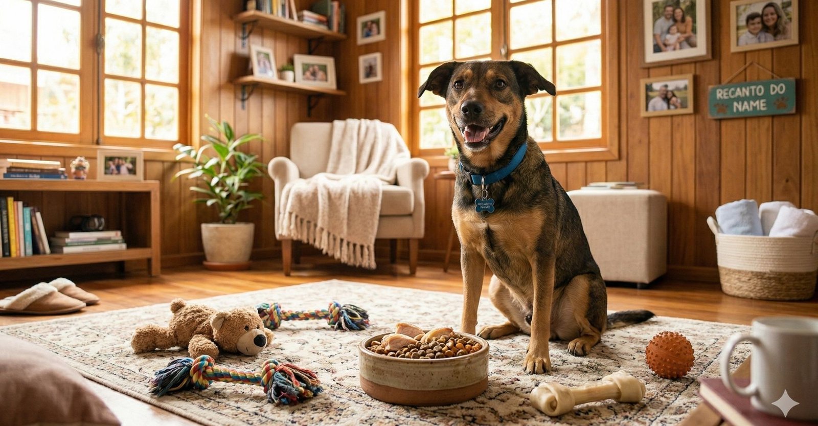 cachorro comendo feliz