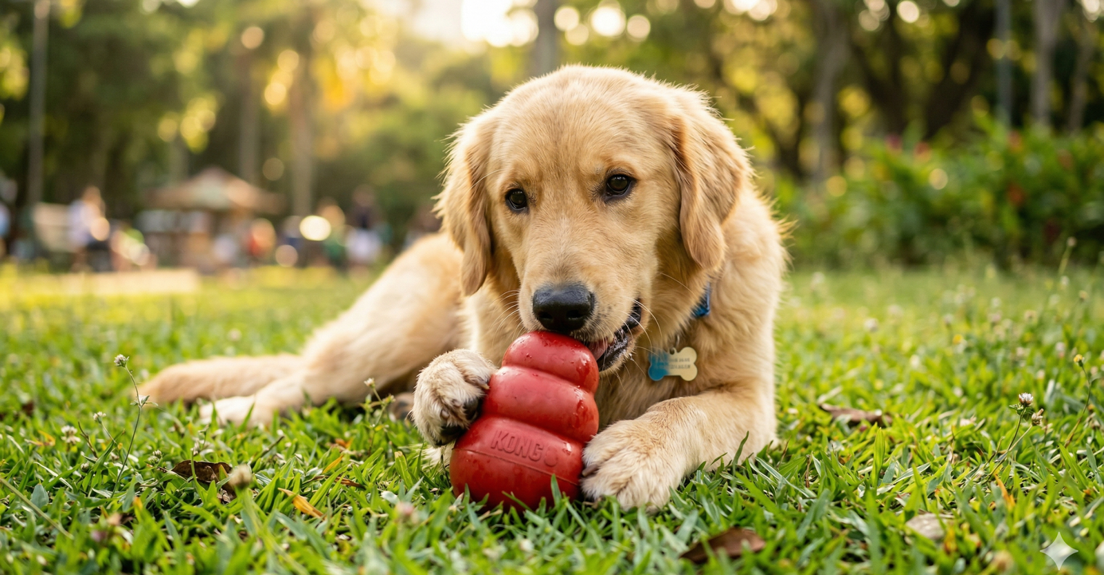 Como Escolher os Brinquedos Perfeitos para seu Cão! 14 Cachorro entretido com brinquedo KONG Classic