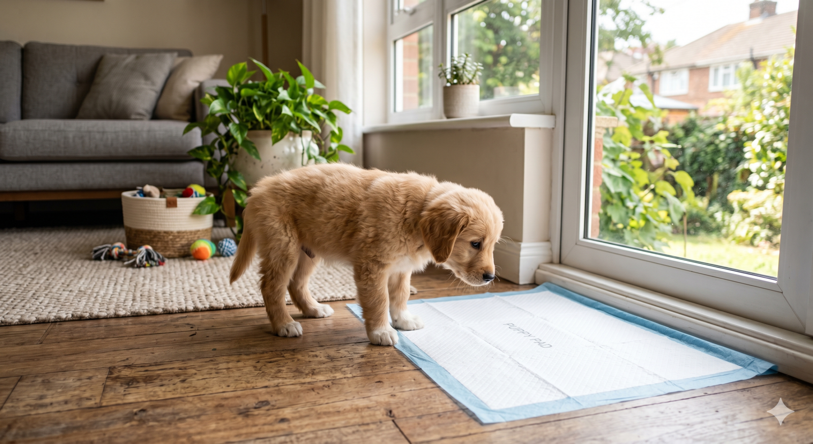 Filhote aprendendo a usar tapete higiênico