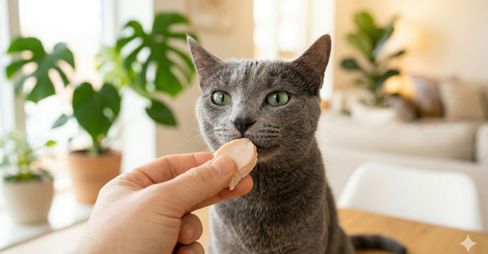 O Guia Definitivo para Fazer Seu Gato Obedecer 8 Recompensa positiva para gatos_ oferecendo petiscos após comando correto
