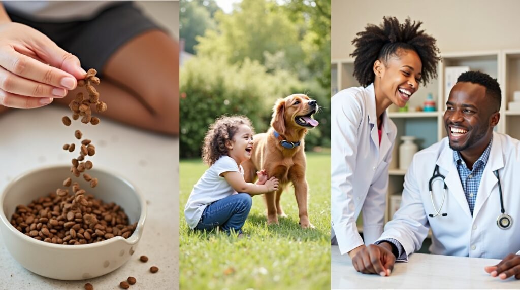Cenas de cuidados com animais de estimação