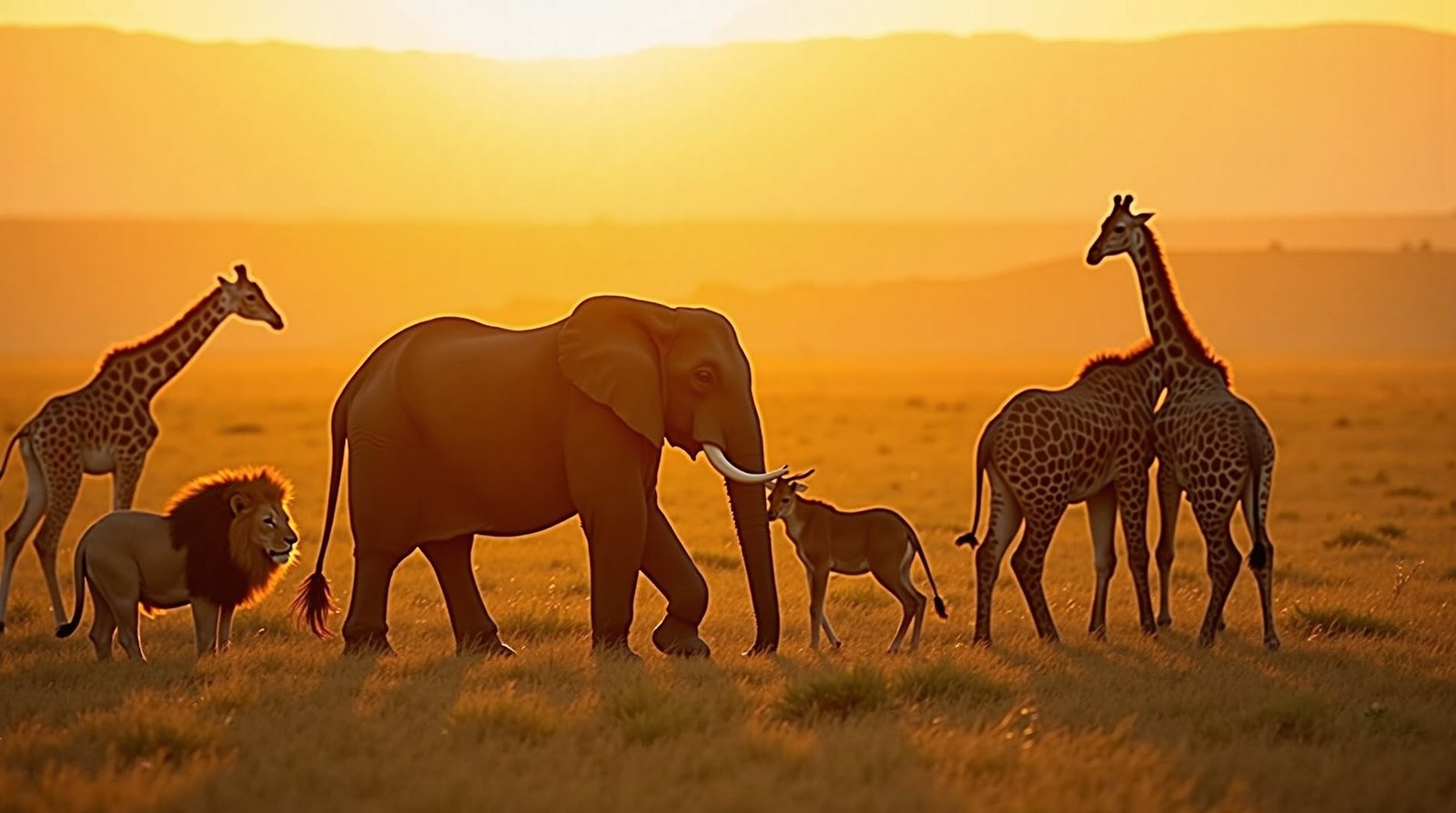 Explorando o Mundo Animal: O Que Separa os Domésticos dos Selvagens? 3 animais selvagens na savana africana
