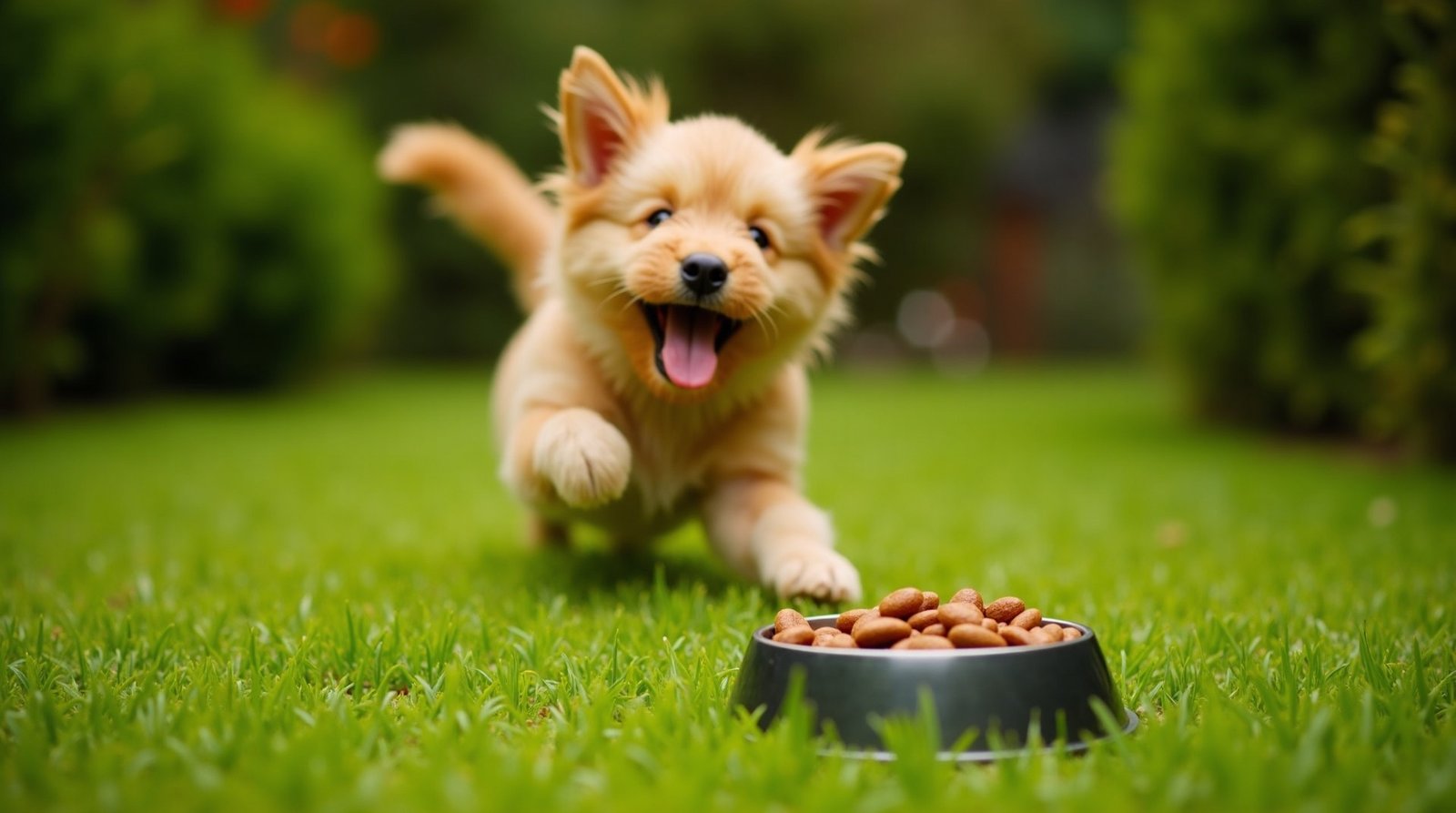 Cachorro saudável brincando no jardim