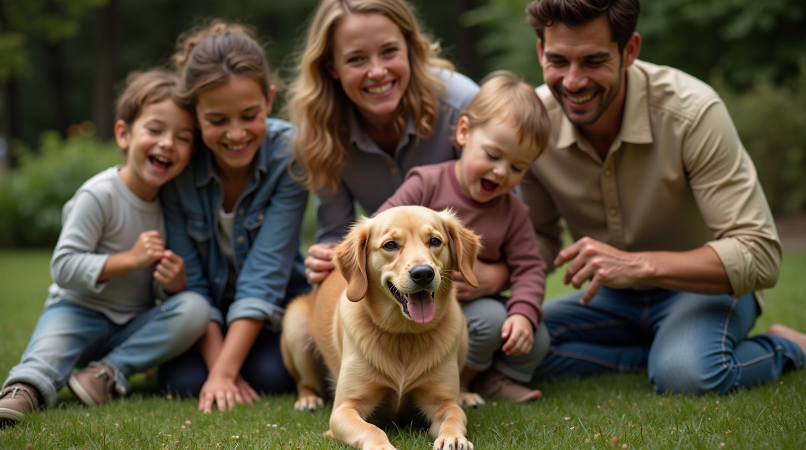 A Jornada de Ter um Pet: O Que Esperar na Primeira Vez 4 Família brincando com cachorro no quintal