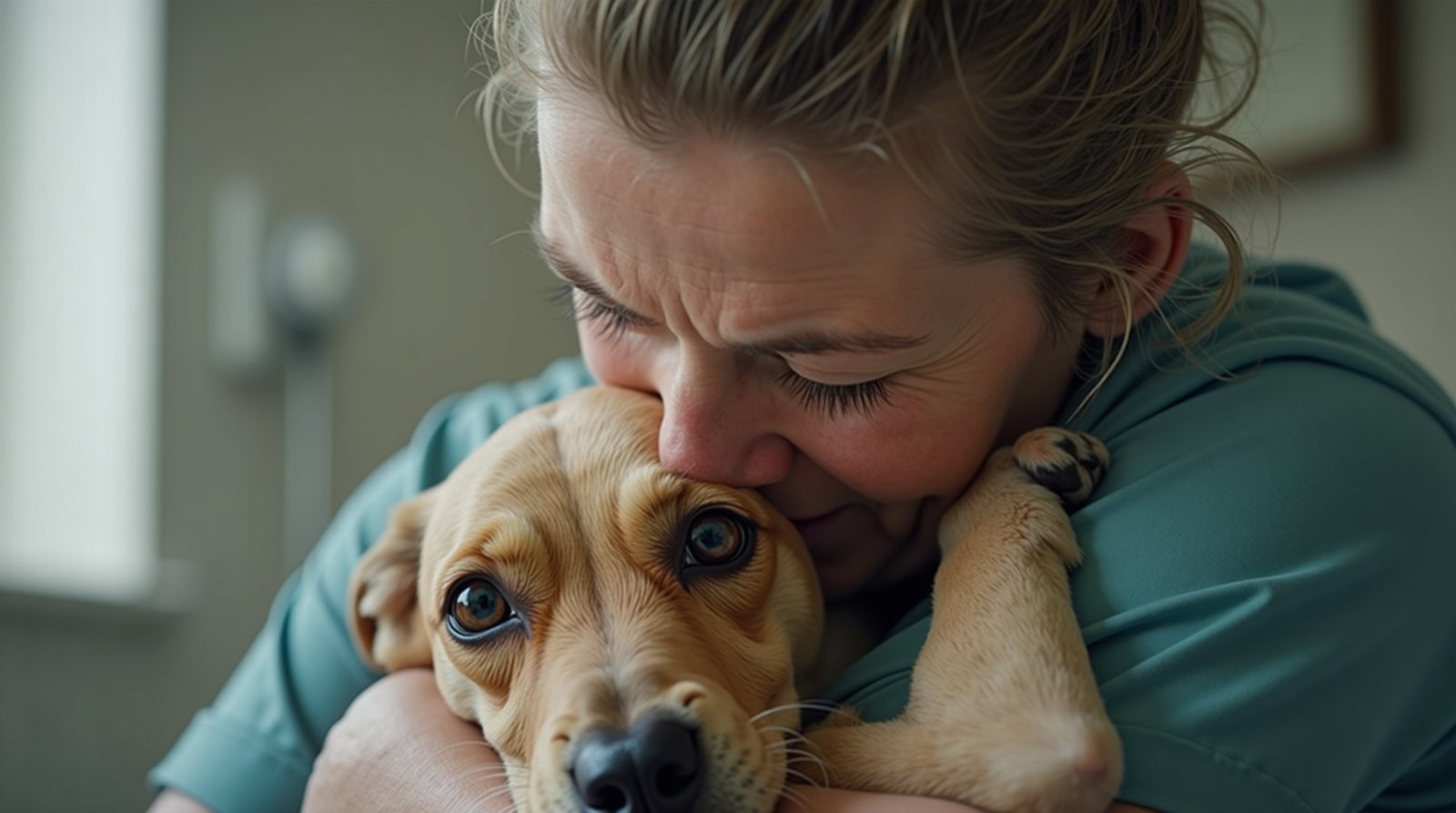 Sinais Que Seu Pet Está Tentando Avisar Que Está Doente 1 dono preocupado segurando seu cachorro na clínica veterinária