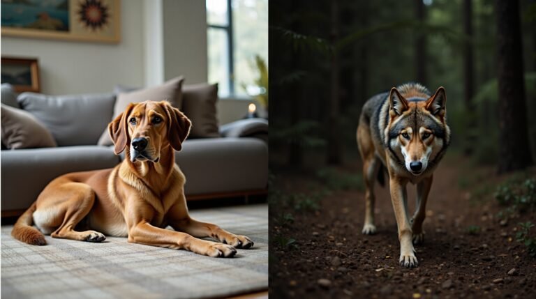 comparação entre cachorro doméstico e lobo selvagem