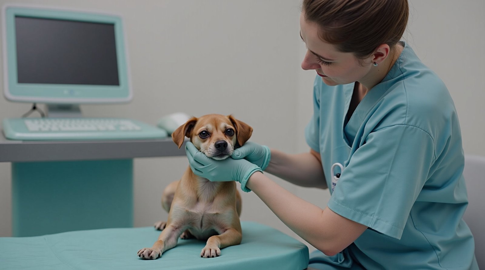 Sintomas e Tratamentos: O Que Fazer Se Seu Cachorro Está Ofegante 3 Veterinário examinando um cachorro pequeno