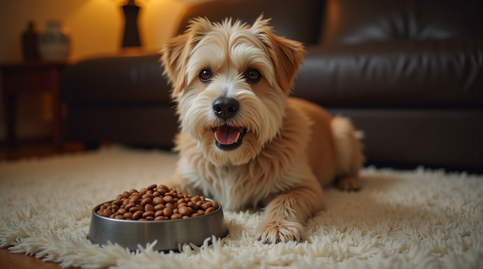 Cão idoso com ração especial