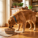 Cachorro adulto comendo ração de qualidade