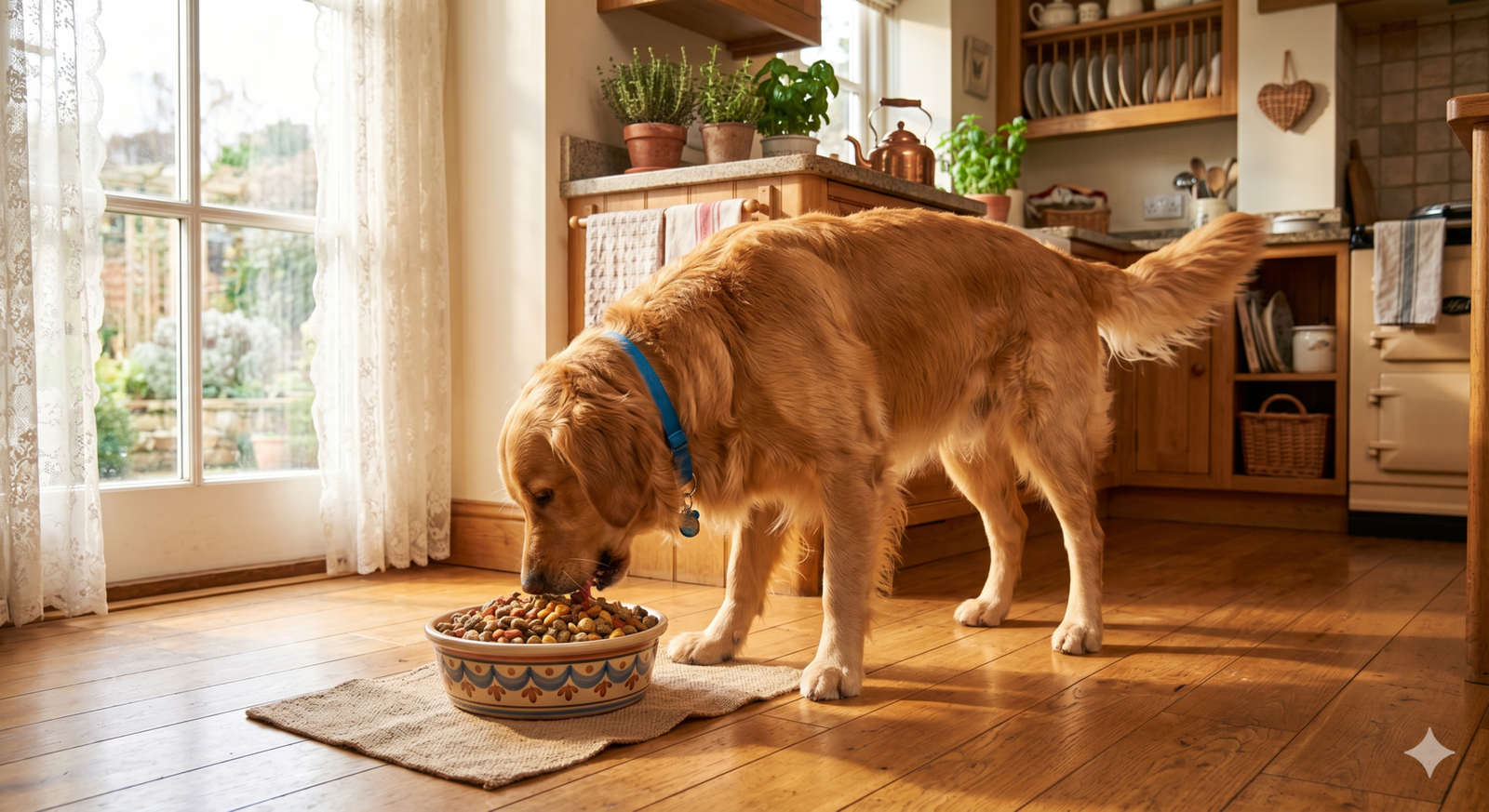 Transforme a Alimentação do Seu Pet com Rações de 15kg Acessíveis 1 Cachorro adulto comendo ração de qualidade