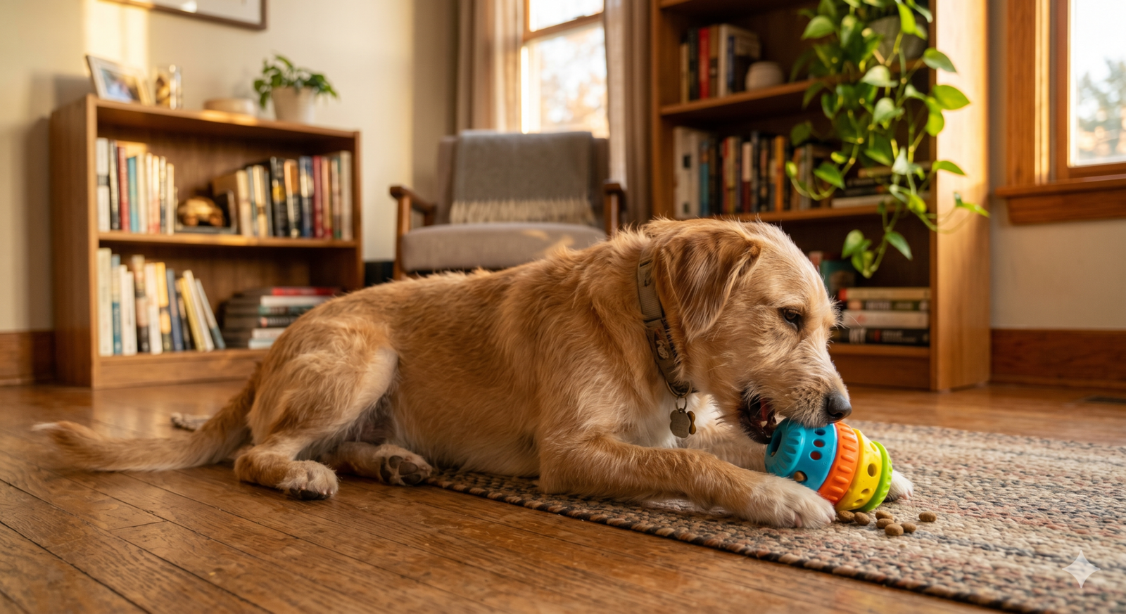 Transforme sua casa: métodos eficazes para pets que destroem tudo 3 Cão brincando com brinquedo interativo
