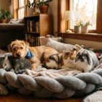 Grupo de pets em ambiente aconchegante
