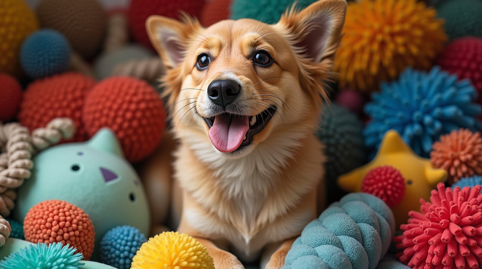 Descubra os Brinquedos Que Mantêm Seu Pet Feliz e Ocupado 1 Esta imagem e uma celebracao visual da alegria canina destacando o entusiasmo d 1778034858