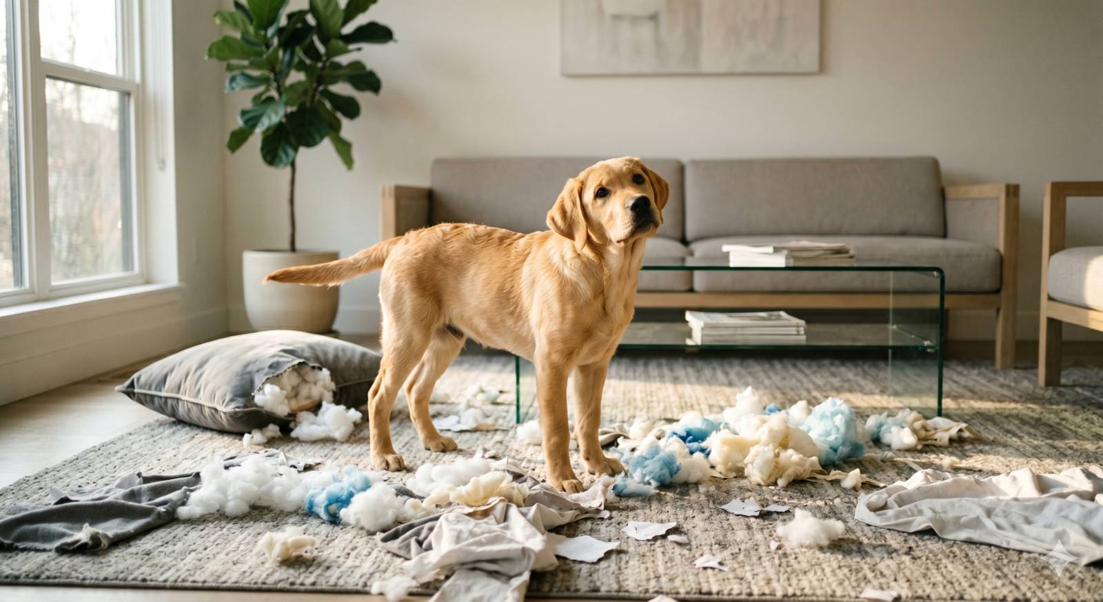 Transforme sua casa: métodos eficazes para pets que destroem tudo 2 Labrador destrói sala de estar