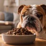 um close up de um bulldog ingles de expressao tran 1780081891
