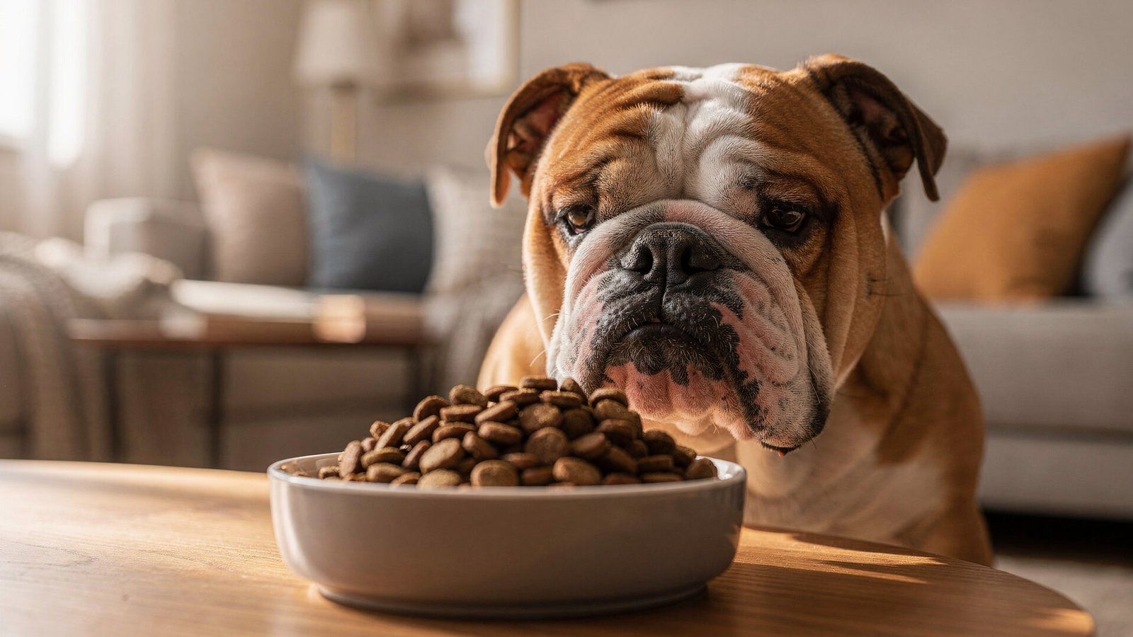 Transforme a saúde do seu pet com a ração ideal 1 um close up de um bulldog ingles de expressao tran 1780081891