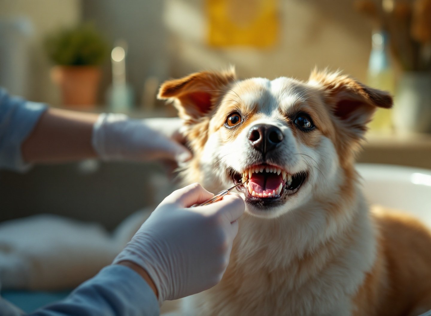 Escovação dos dentes de cachorro