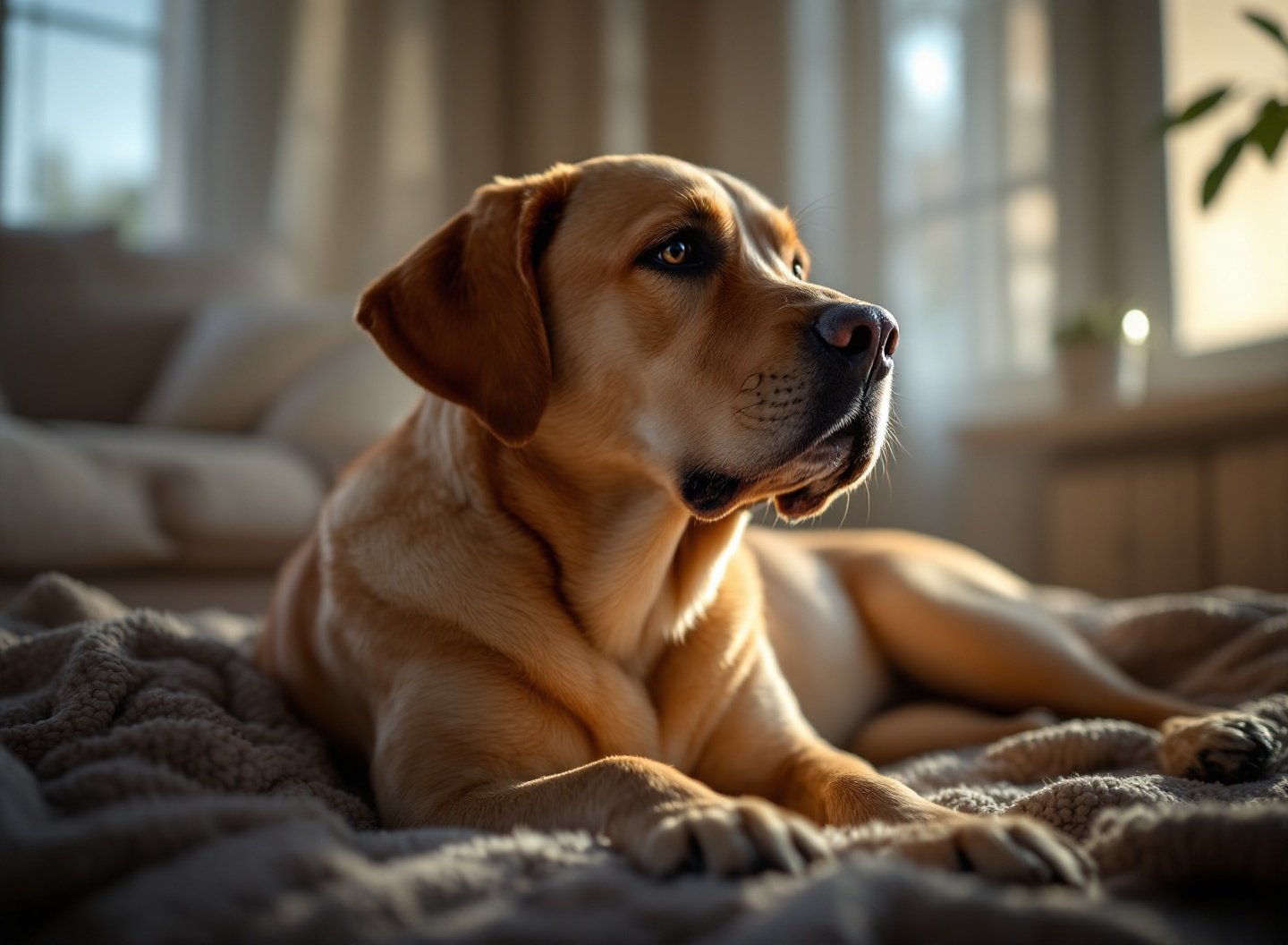 Cachorro deitado sem vontade de brincar