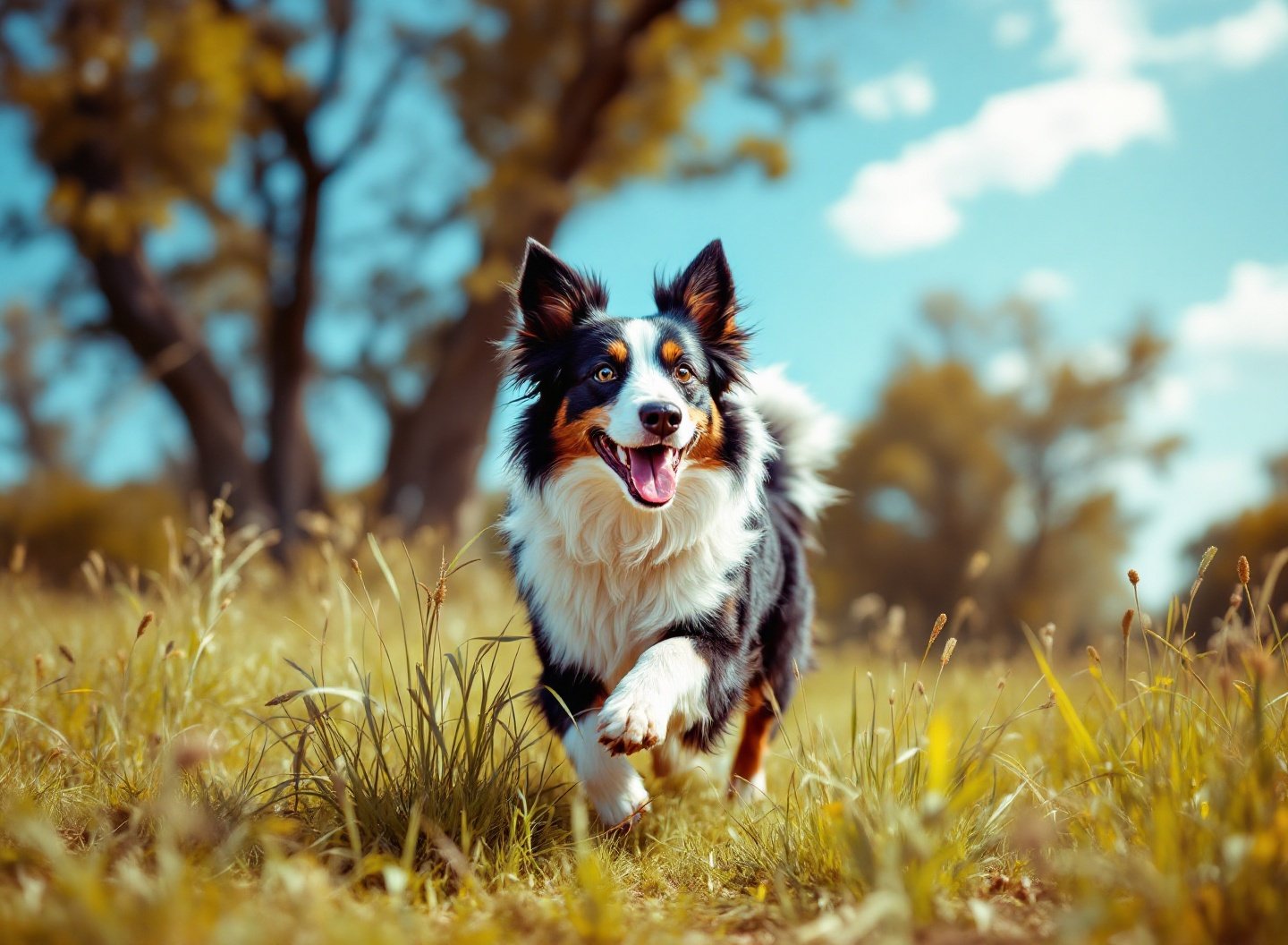 Border Collie correndo no parque