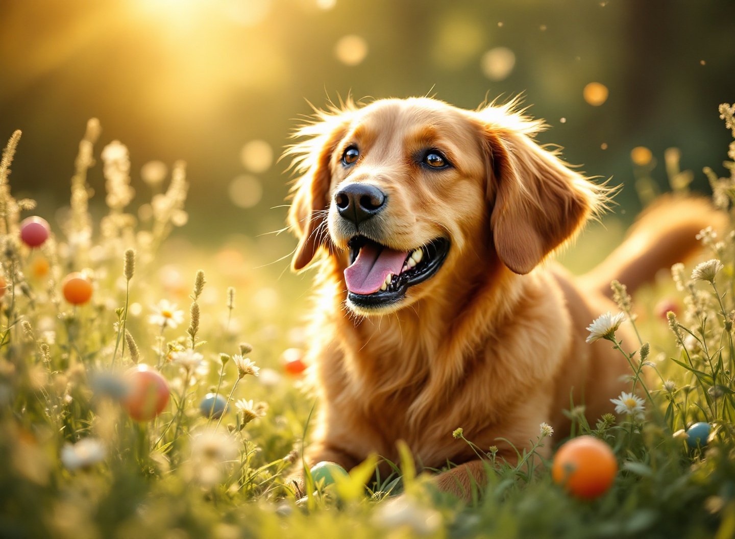 Cão brincando com brinquedos interativos