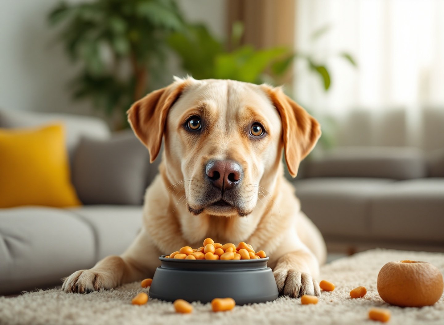 Transforme a diversão do seu pet com a escolha de brinquedo eficaz 4 Filhote de Labrador com brinquedo de borracha