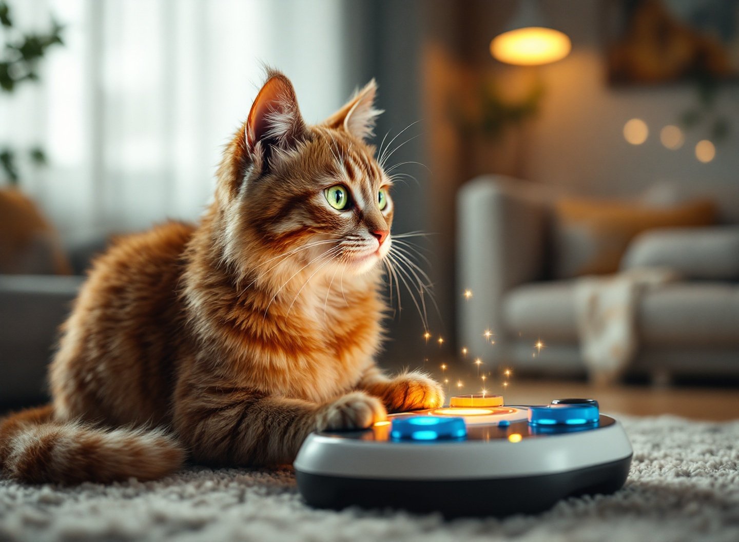Como brinquedos interativos transformam a vida dos pets 3 Gato idoso brincando com brinquedo eletrônico interativo