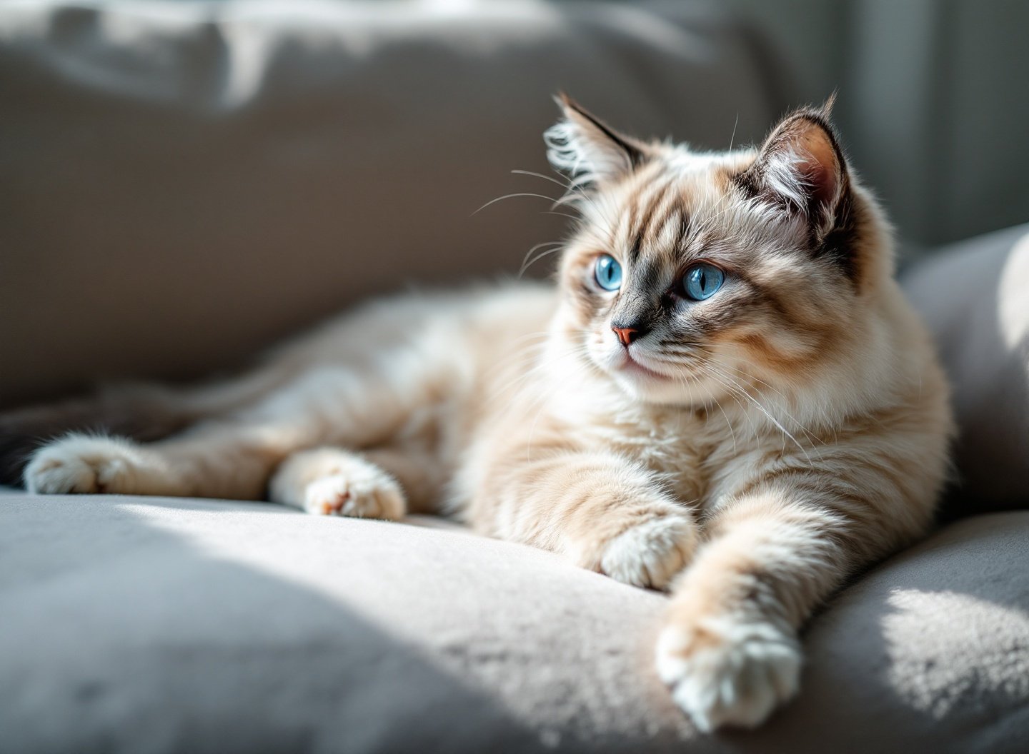 O Fim da Preocupação: Conheça os 5 sinais claros que indicam a saúde do seu pet e aprenda a interpretá-los sem erro. 3 Gato siamês com pelagem brilhante e limpa, demonstrando saúde e bem-estar em casa