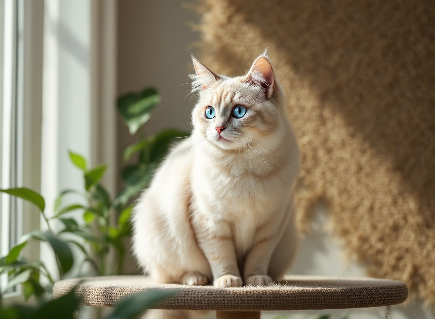 Sinais de que seu pet precisa de ajuda: descubra como transformar o comportamento para uma vida plena. 3 Gato siamês em prateleira, exemplo de enriquecimento ambiental para gatos