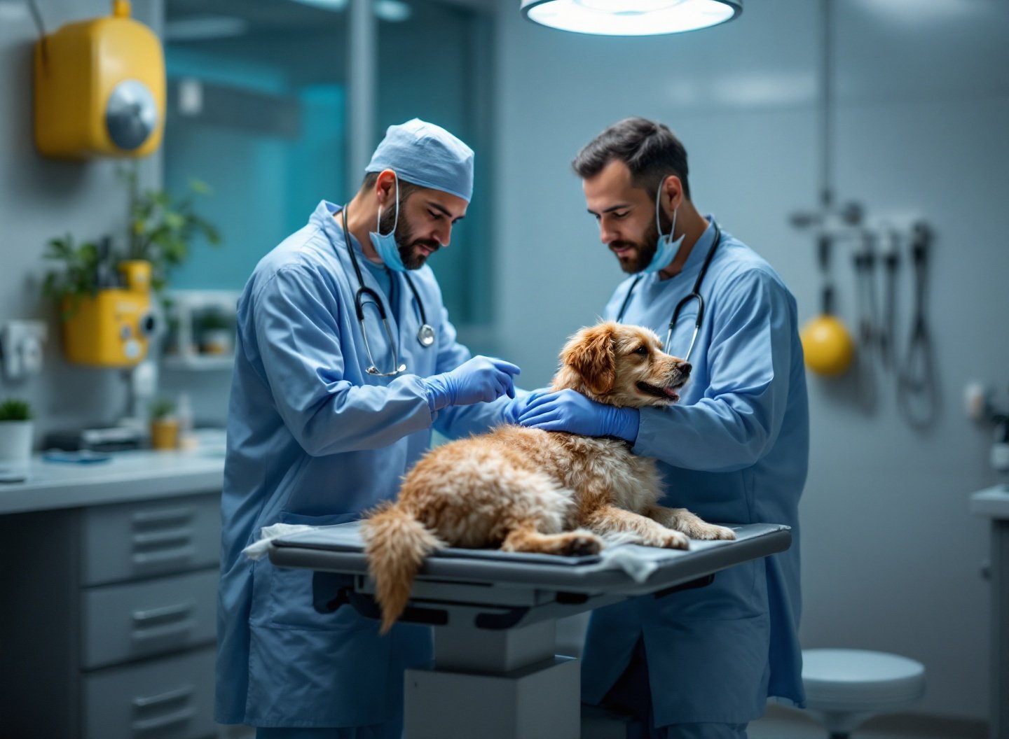 Os Sinais que Mostram que Você Pode Estar Cuidando Mal do Seu Pet 3 Exame veterinário de cão em clínica moderna.