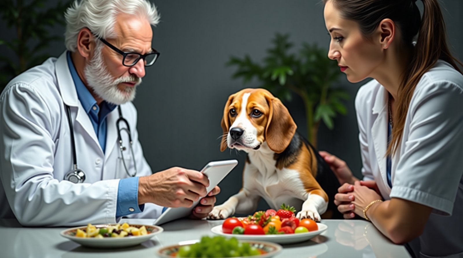 Chega de ração! Descubra como a alimentação natural para pets transforma a saúde e a vitalidade do seu animal. 3 Veterinário nutrólogo explicando plano de alimentação natural para filhote de Beagle