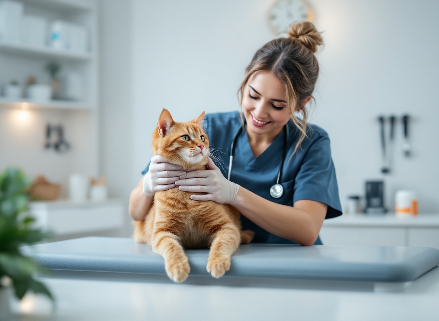 Seu gato não confia em você? Descubra os 5 passos que transformam a relação com felinos assustados 4 veterinário especialista em gatos realizando exame clínico profissional em ambiente acolhedor e seguro