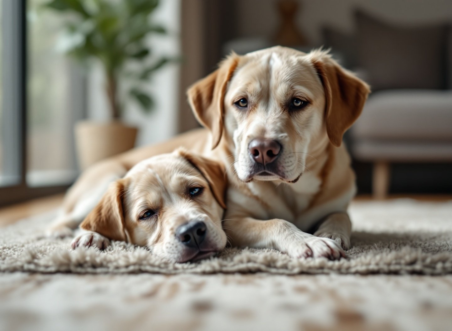 cachorro triste deitado no chão expressão deprimida