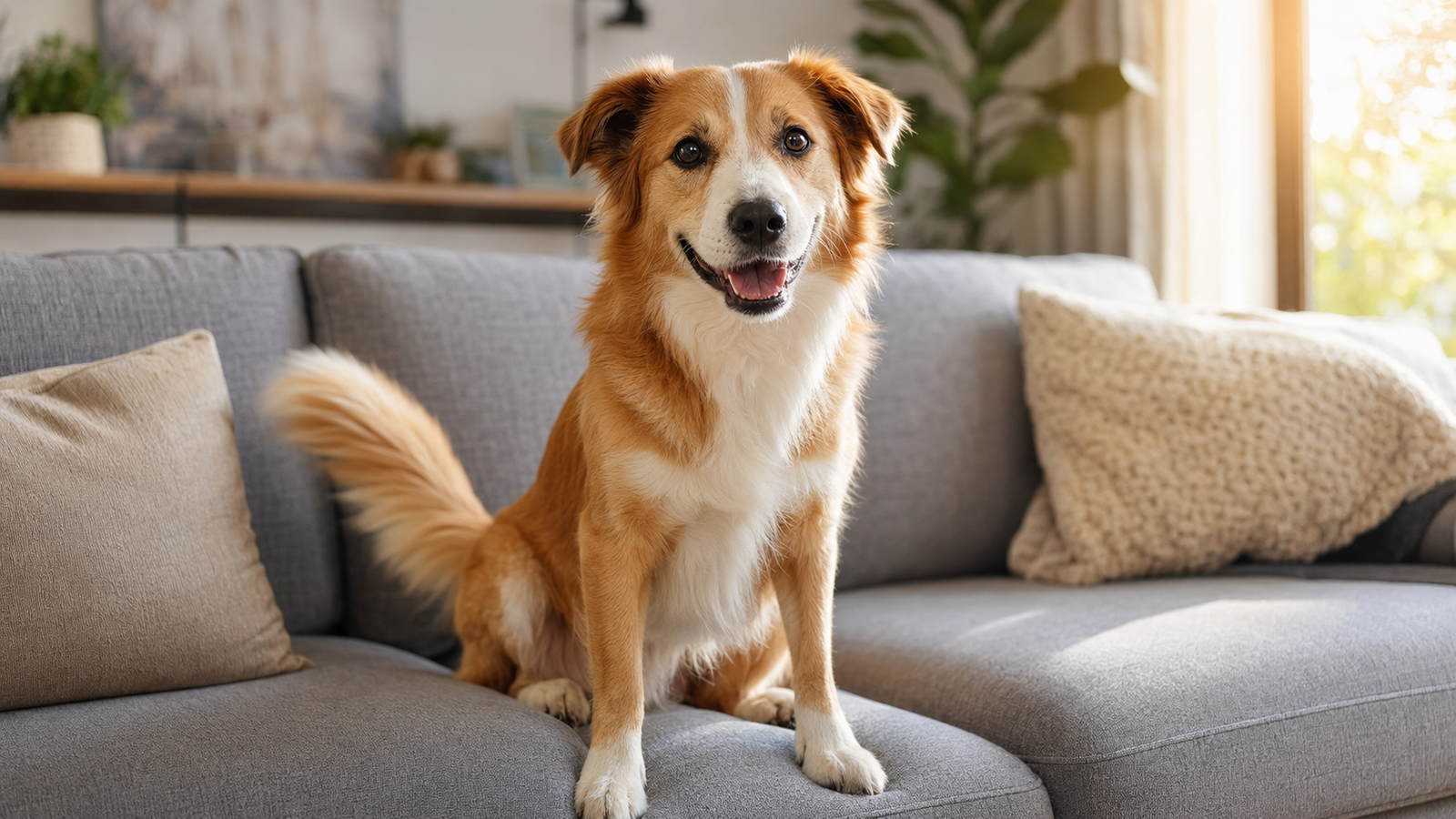 Seu cachorro está realmente feliz? Os 5 sinais que todo dono deveria reconhecer agora 2 Cachorro feliz e relaxado em sofá, sinais de bem-estar canino