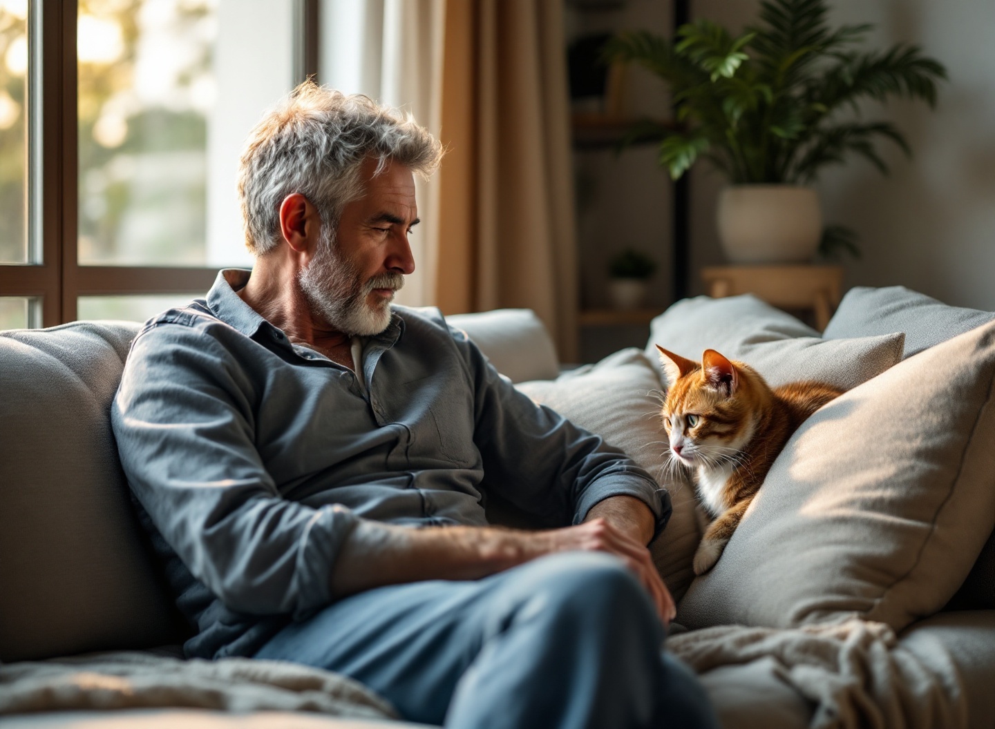 Seu gato não confia em você? Descubra os 5 passos que transformam a relação com felinos assustados 2 tutor pacientemente ganhando confiança de gato assustado em ambiente seguro e aconchegante