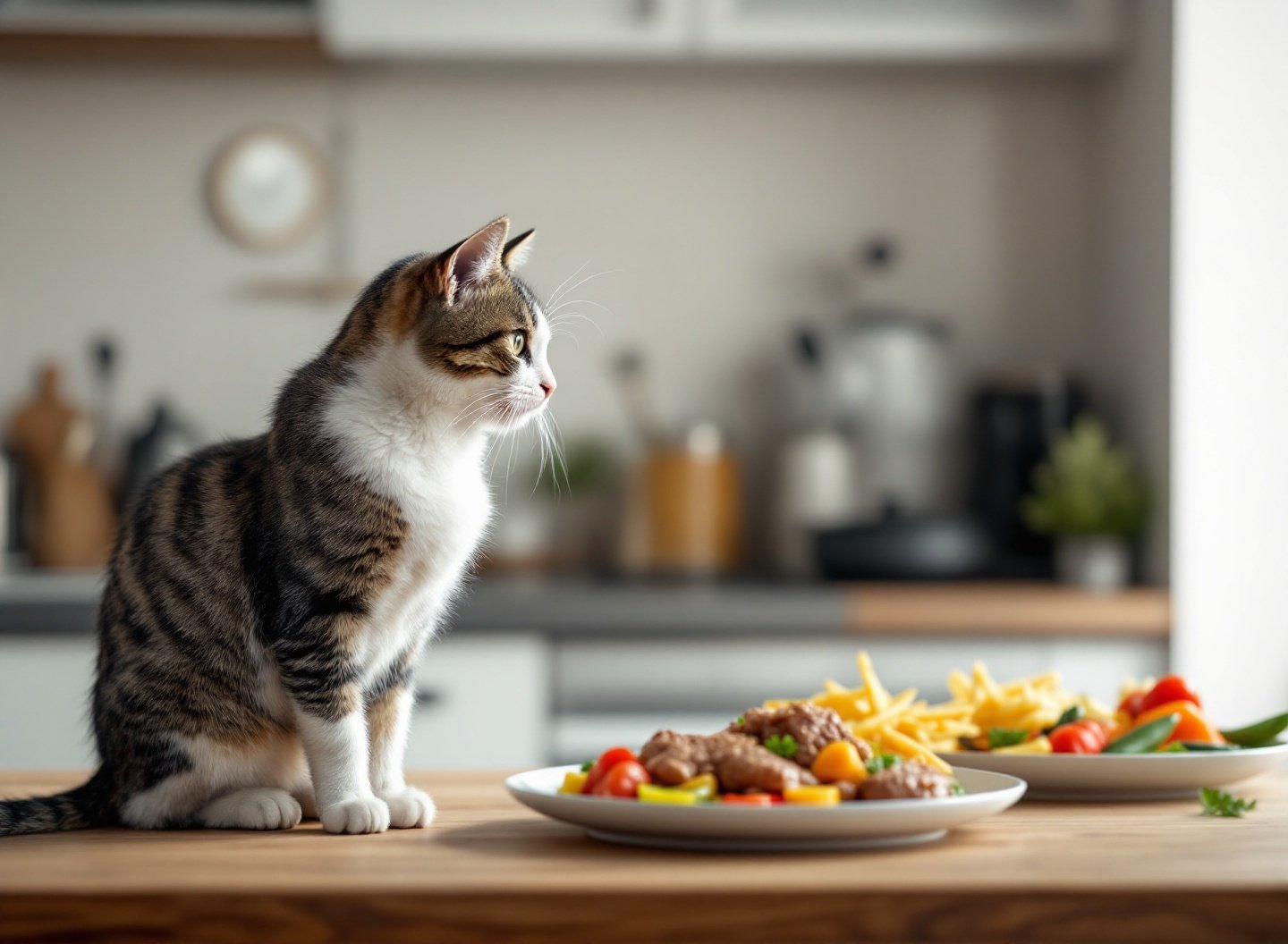 Você está alimentando seu pet corretamente? Descubra agora! 3 Gato observando preparo de refeição caseira