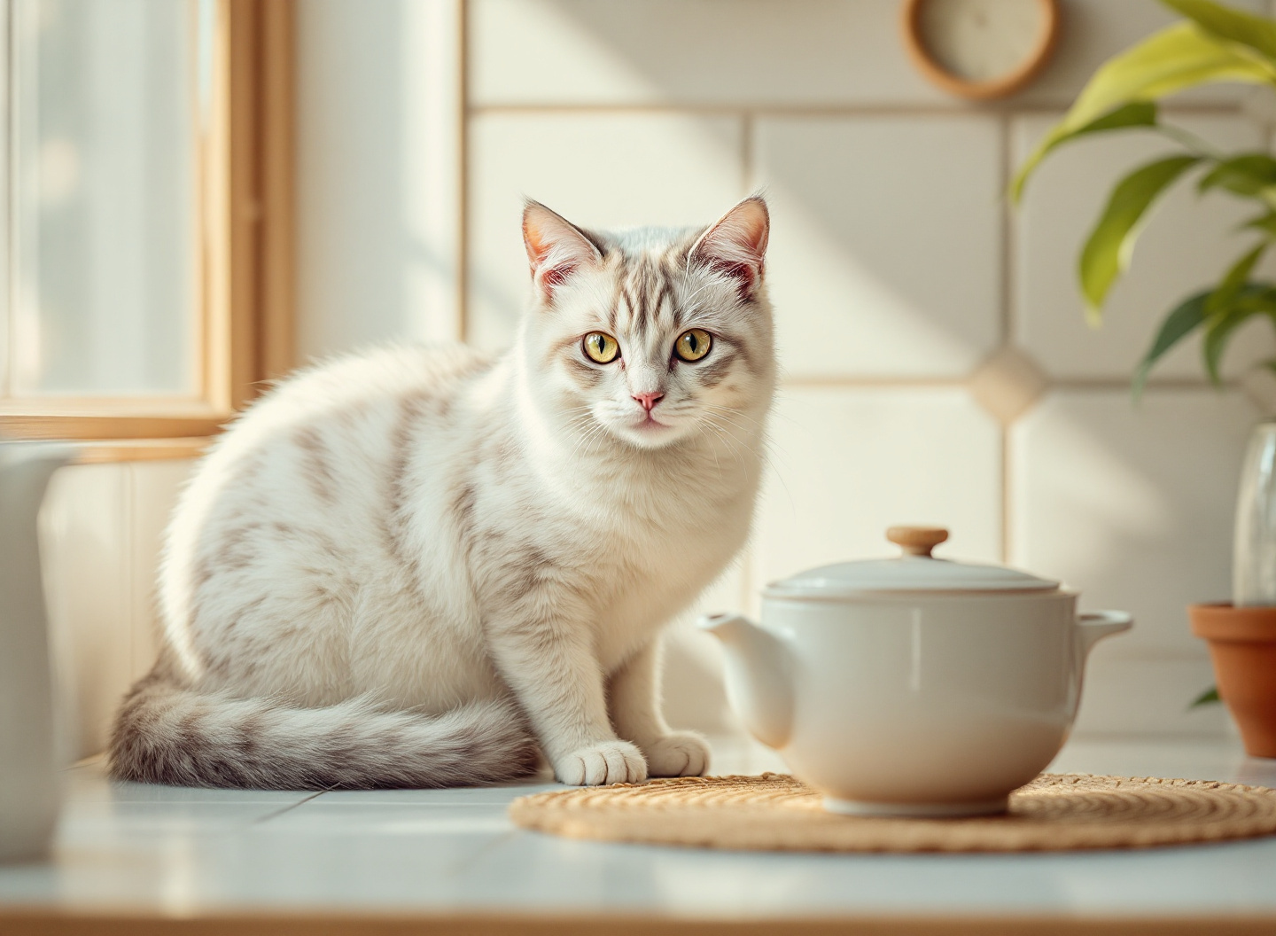 Seu pet parou de comer? Descubra as 5 causas reais e como resolver em casa agora mesmo 2 Gato cinzento ao lado de tigela de ração em cozinha aconchegante com luz natural