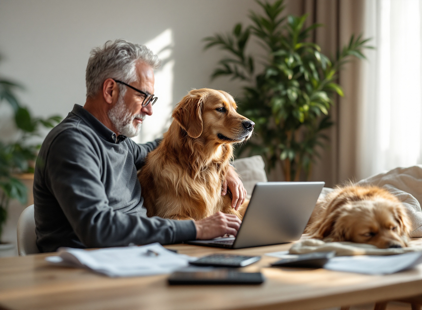 Guia Definitivo para Donos de Cachorro: Tudo o que Você Precisa Saber para Criar um Pet Feliz e Saudável 4 Proprietário de cachorro planejando custos financeiros de manutenção de pet em casa