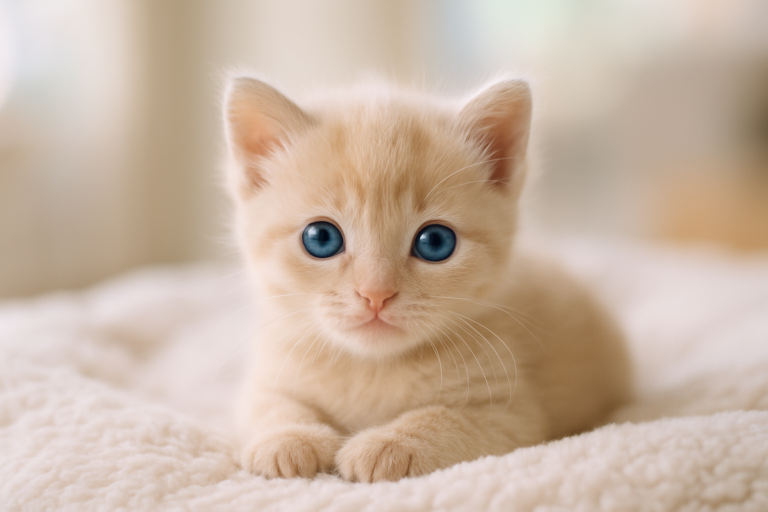 Gatinho bebezinho em cobertor felpudo