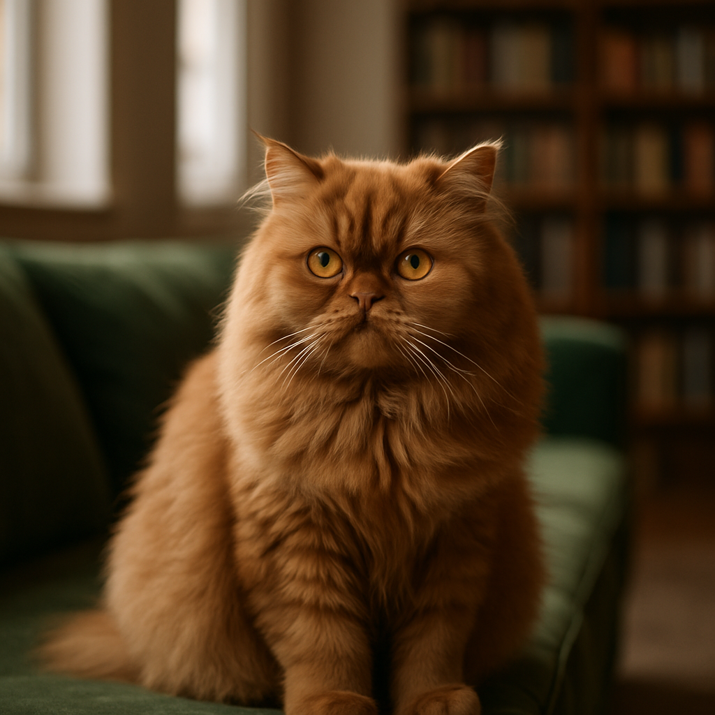 Gato persa em ambiente doméstico acolhedor