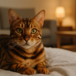Gato bengal em ambiente doméstico seguro