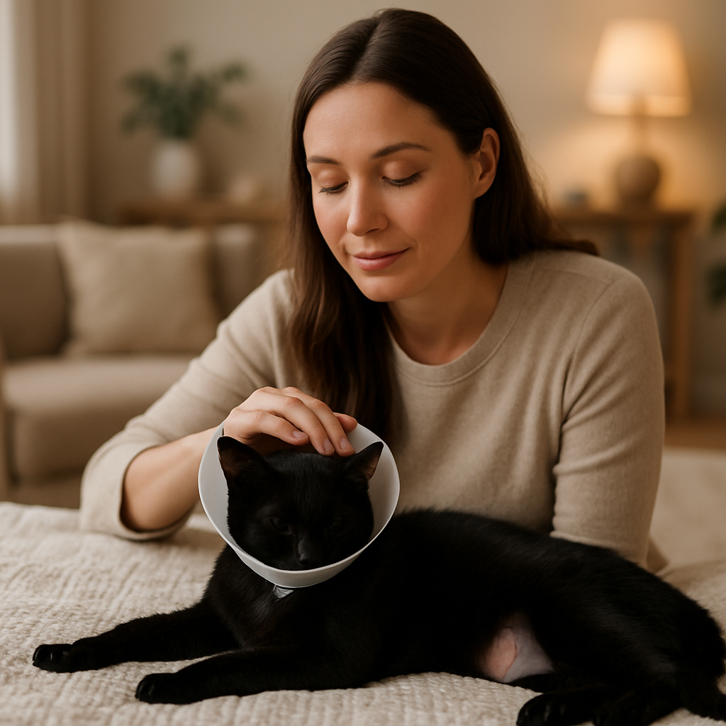 Recuperação pós-castração de gato