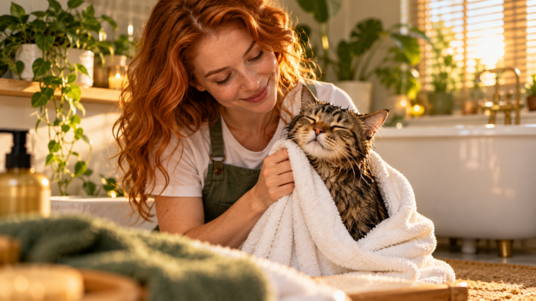 Banho em gato - Frequência, Temperatura e Produtos Certos: tudo o que você precisa saber antes de dar banho no seu gato