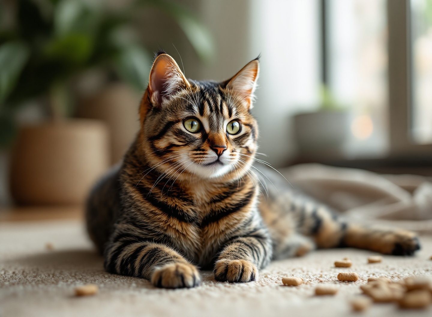 Catnip Realmente Funciona? O Guia Definitivo sobre Efeitos e Segurança para seu Gato 3 Gato reagindo ao catnip com comportamento típico de relaxamento e brincadeira
