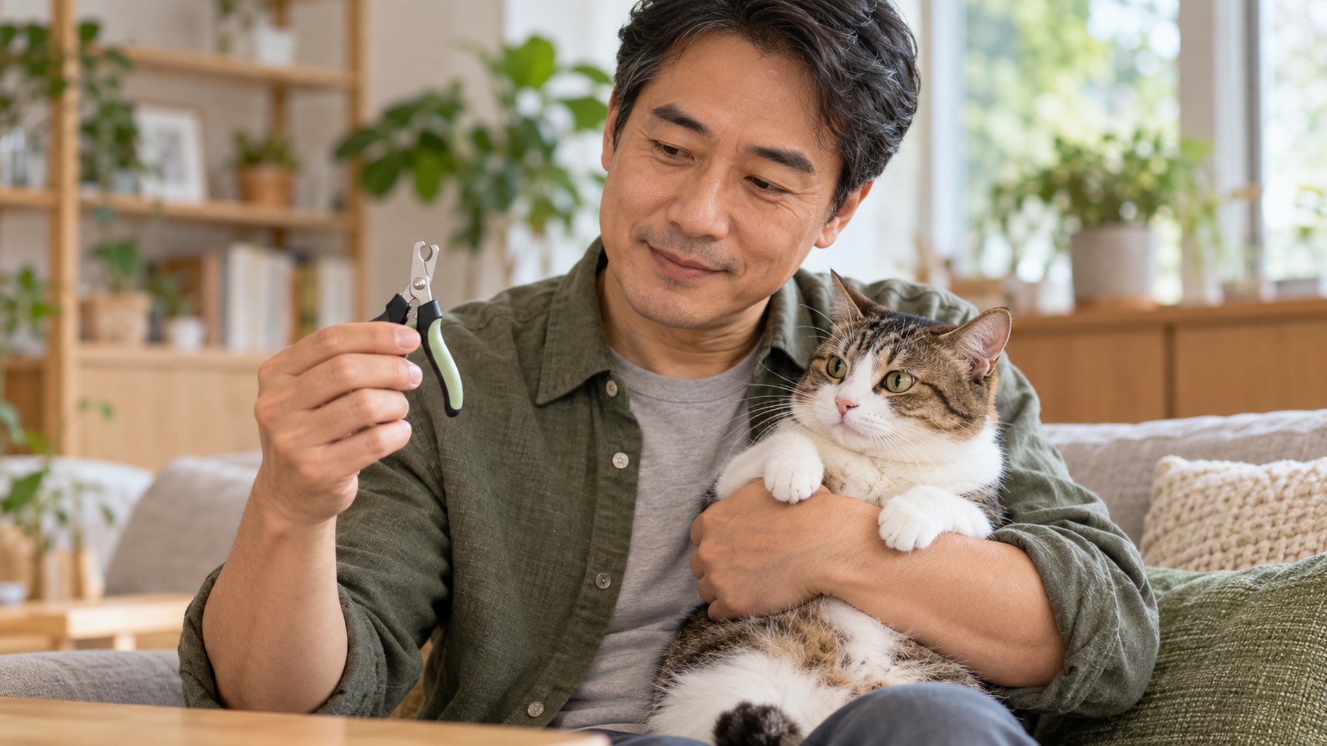 Cortando unha de gato arisco